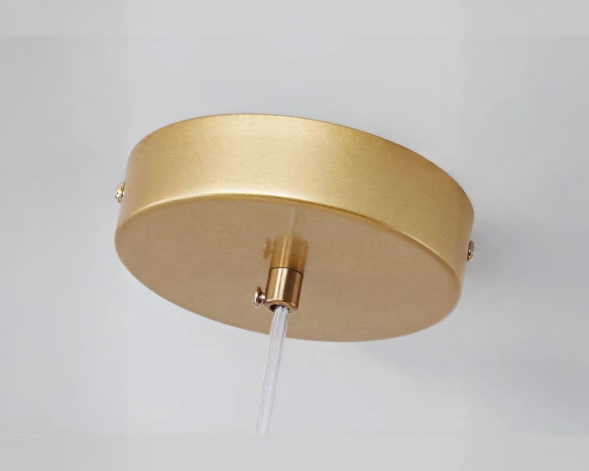 Grand lustre barre à neuf globes en verre laiteux, vue 2