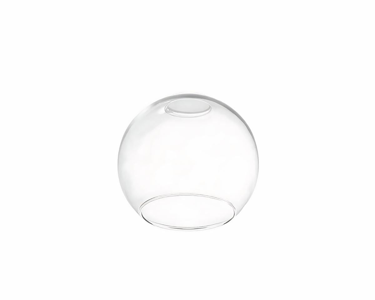 Globe lustre ancien en verre clair, cinq diamètres, vue 2