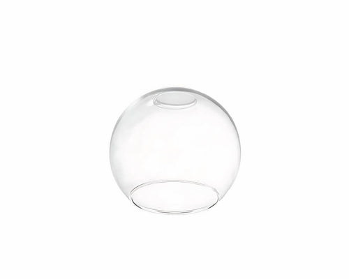 Globe lustre ancien en verre clair, cinq diamètres, vue 2