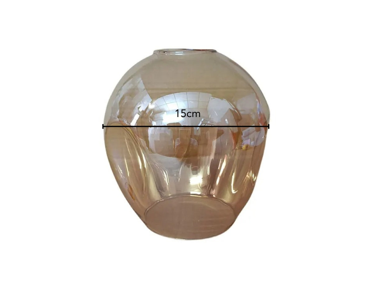 Globe lustre ancien en verre teinté, six coloris, vue 12