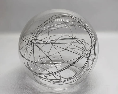 Globe lustre ancien en verre et fils de métal