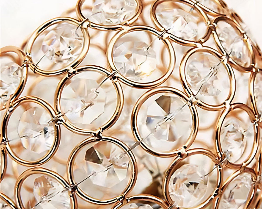 Applique lustre boule dorée en cristal, vue 3