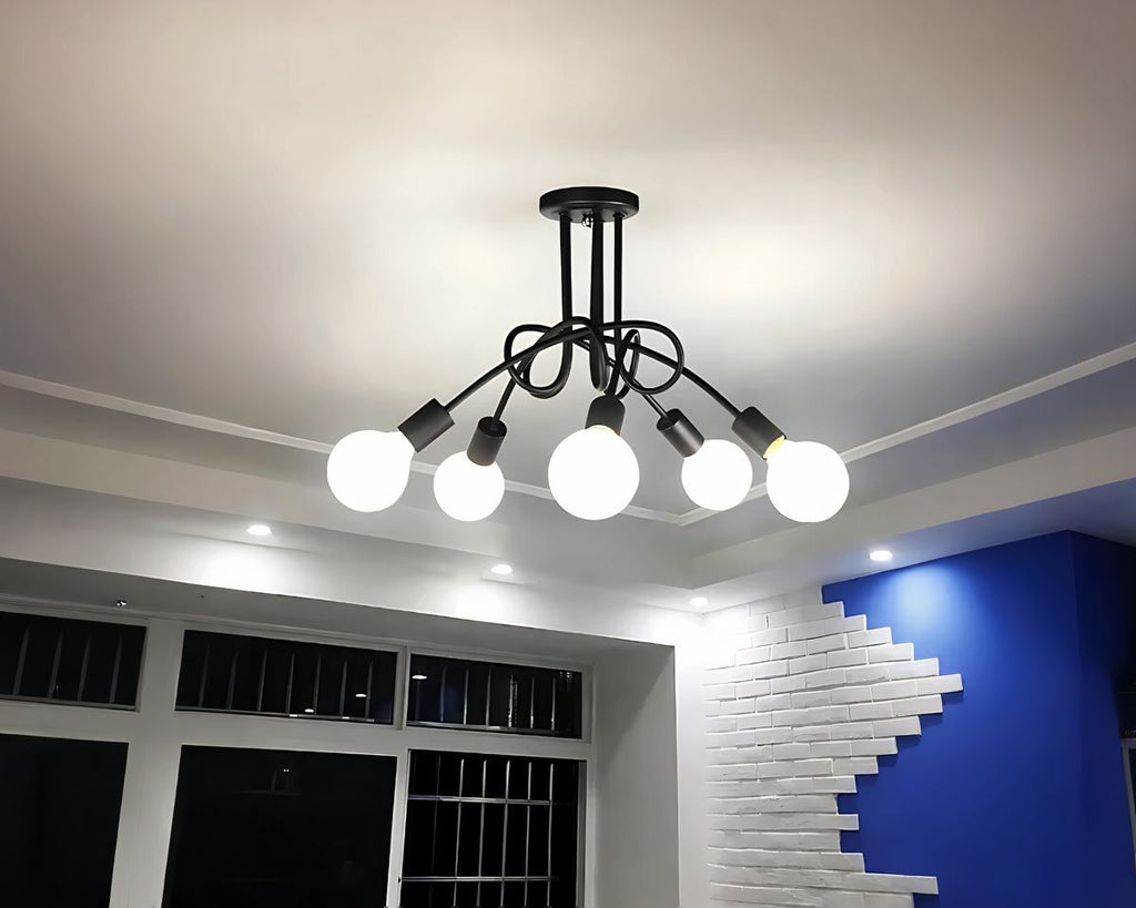 Lustre chambre ado à cinq bras entrelacés