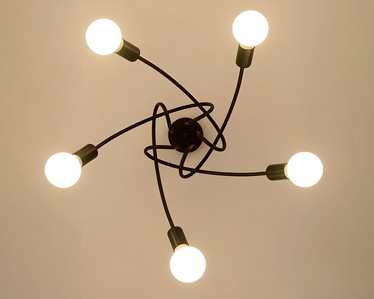 Lustre chambre ado à cinq bras entrelacés, vue 2