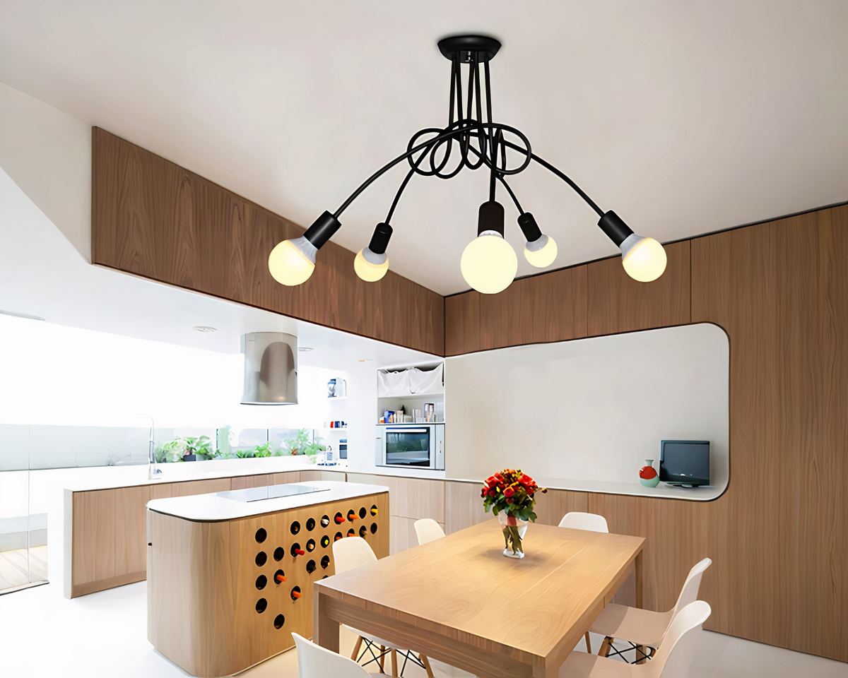 Lustre chambre ado à cinq bras entrelacés, vue 4