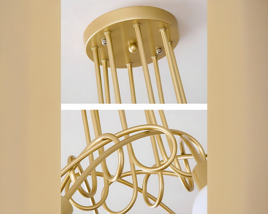 Lustre chambre ado à cinq bras entrelacés, vue 5