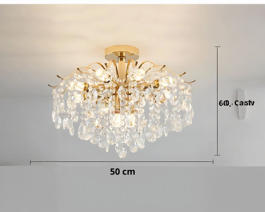 Lustre à pampilles en cascade façon saule pleureur, vue 5