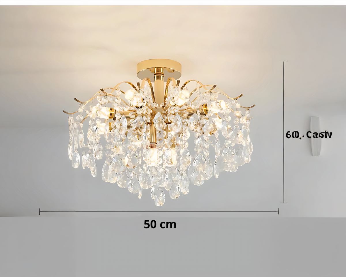 Lustre à pampilles en cascade façon saule pleureur, vue 5
