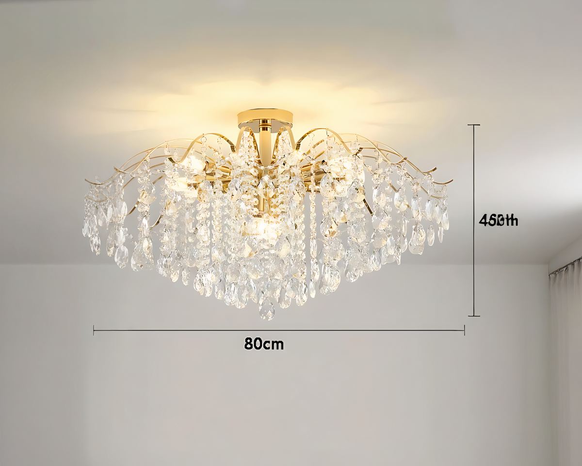 Lustre à pampilles en cascade façon saule pleureur, vue 7